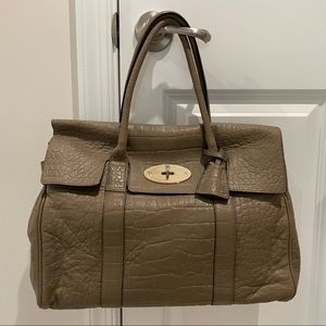 Mulberry Baywater - Croc Nappa Leather in Taupe